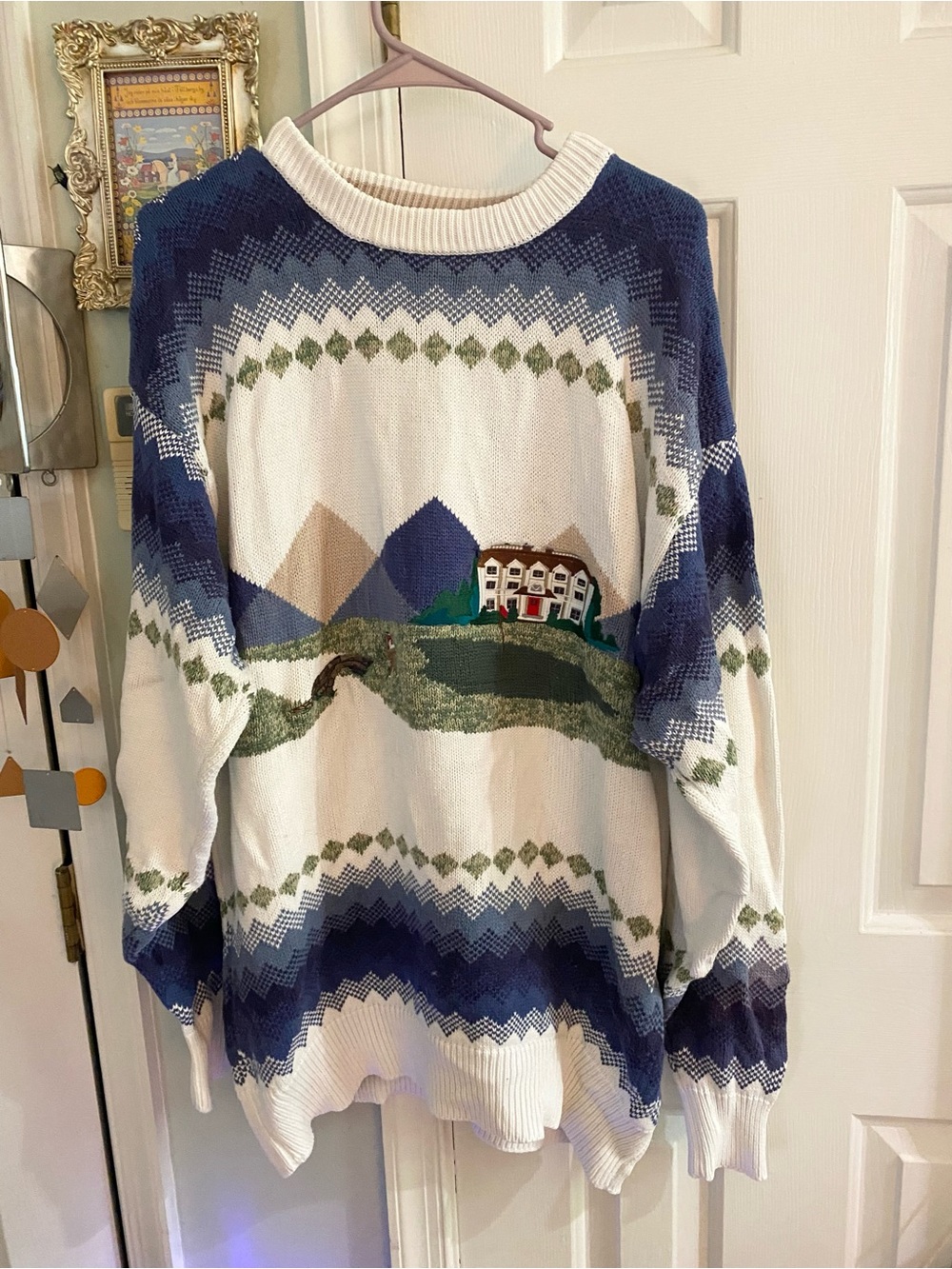 Vintage Alan Stuart Mens XL Cotton Knit Crewneck Pullover Sweater Golf